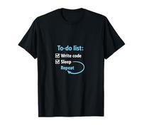 Lista de tareas Escribir código de repetición de sueño Programador Humor Camiseta