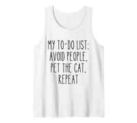 Lista de tareas para Amantes de los Gatos Divertida Cita introvertida Gato mamá Gato papá Camiseta sin Mangas