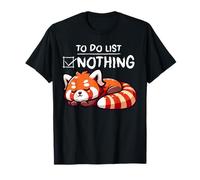 Lista de tareas pendientes Nada Oso Panda Rojo Perezoso Dormir Panda Rojo Camiseta