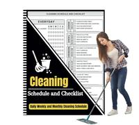 Lista De Trabajo Para Adultos - Calendario De Limpieza Y Lista De Verificación, Calendario De Mantenimiento | Programa De Limpieza De Hogar De 8.5 X 11.5 Pulgadas, Planificador De Limpieza Diario