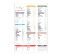 Lista de verificación de alimentos para bebés, rastreador de primeros alimentos - Tabla de alimentos saludables reutilizables para bebés - Tabla de destete, imán de lista de verificación de alimentos
