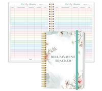 Lista de verificación de pagos de facturas: organizador mensual de facturas y planificador para presupuesto personal, cuaderno de seguimiento de pagos de facturas, 5.8 x 8.5 pulgadas, flores rosas