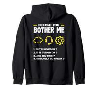 Lista de verificación de Soporte técnico de Before You Bother Me Divertida Sudadera con Capucha
