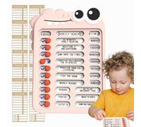 lista de verificación de tareas pizarra blanca, tablero de planificación para niños,Tabla de responsabilidad infantil: desarrolle buenos hábitos con el control deslizante Autodisciplina Check-in Board