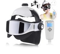 LISTaRSw 2 in 1 Head + Eye Massager with Remote Control, Music Helmet Vibration Massage, Automatic Heating/Air Pressure Vibration, Brain Relaxation, Stress Relief B