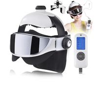 LISTaRSw 2 in 1 Head + Eye Massager with Remote Control, Music Helmet Vibration Massage, Automatic Heating/Air Pressure Vibration, Brain Relaxation, Stress Relief A