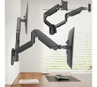 LISTaRSw Dual Monitor Wall Mount for 17-27inch Computer Screens, Monitor Mounts Holds up to 17.6lbs Each, Height Adjustable, Vesa 75x75/100x100, Swivel and Tilt Monitor Stand