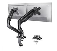 LISTaRSw Dual-Screen Monitor Stand W/Clamp/Grommet, Heavy Duty Adjustable Monitor Desk Mount - Basetilt/Swivel/Rotate, For 2 Screens up to 32inch, Holds 22lbs per Arm, Height-Adjustable