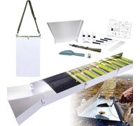 LISTaRSw Kit Completo 17 Piezas para Bateas Oro, Equipo De Minería Portátil De Aleación De Aluminio con Caja De Compuerta Plegable De 127 Cm, para Bateas Oro En Arroyos, Prospección