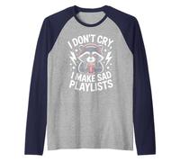 Listas de reproducción divertidas No lloro hago tristes Camiseta Manga Raglan