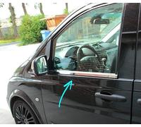Listas de ventana cromadas válidas para MERCEDES VITO, CLASE V | W447 | 2014 en adelante 2pcs Cubierta cromada para marcos de ventana Molduras ventana cromo