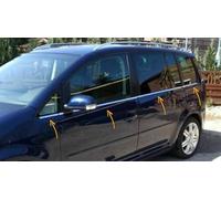 Listas de ventana cromadas válidas para VW TOURAN | 1T1, 1T2 | 2003-2010 (8 pcs) Cubierta cromada para marcos de ventana Molduras ventana cromo