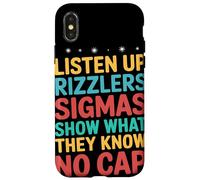 Listen Up Rizzlers Sigmas Show What They Know Motivación Carcasa para iPhone X/XS