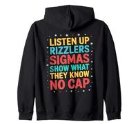 Listen Up Rizzlers Sigmas Show What They Know Motivación Sudadera con Capucha