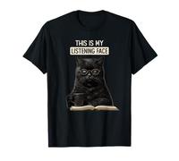 Listening Face Cat Quote Introvert Humor Office Sarcasm Camiseta