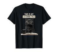 Listening Face Cat Quote Introvert Humor Quiet Personality Camiseta