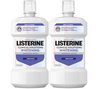 Listerine Advanced White Sabor Suave (1 x 500 ml), enjuague bucal 0% alcohol, enjuague bucal sin alcohol sabor menta, colutorio blanqueador dental para una limpieza óptima (Paquete de 2)