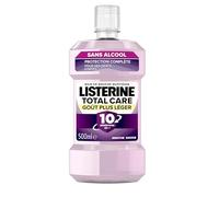 Listerine - Baño de boca Total Care Sabor más ligero 0% alcohol (botella de 500 ml) - Cuidado bucal 10 beneficios en 1 - Baño de boca sin alcohol para un aliento fresco y duradero