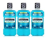 LISTERINE Cool Mint - Enjuague bucal antibacteriano con sabor a menta fresca, para dientes sanos, 3 unidades (3 x 500 ml)