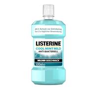 LISTERINE Cool Mint Mild 500 ml, enjuague bucal antibacteriano con aceites esenciales y sin alcohol, enjuague bucal suave combate eficazmente las bacterias, complemento óptimo para el cuidado dental