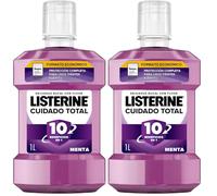 Listerine Cuidado Total (1 x 1 L), enjuague bucal formato ahorro, colutorio encías con6 beneficios en 1, elixir bucal con 12 h de protección, para unos dientes blancos (Paquete de 2)