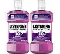 Listerine Cuidado Total (1x500 ml), enjuague bucal con alcohol, colutorio encías con 10 beneficios en 1, elixir bucal con 12 h de protección, para unos dientes blancos (Paquete de 2)