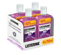 Listerine Cuidado Total Enjuague Bucal con Alcohol, 750 ml, 4 uds | 6 Beneficios en 1, 12 h de Protección, Fortalece Dientes, Previene Caries, Protege Encías, Reduce Placa, Aliento Fresco