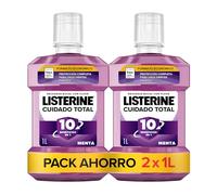 Listerine Cuidado Total Enjuague Bucal con Flúor, 1 L, 2 uds | 10 Beneficios en 1, 12 h de Protección, Fortalece el Esmalte, Protege las Encías, Reduce Placa y Sarro, Aliento Fresco