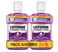 Listerine Cuidado Total Enjuague Bucal con Flúor Menta Colutorio 10 Beneficios 2x1 L