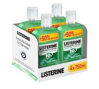 Listerine Cuidado Total Protección Dientes y Encías Enjuague Bucal 4x750 ml | 24 h de Protección, Triple Acción, Sabor Menta Fresca, Previene Caries, Protege Encías, Reduce Placa y Sarro, Aliento Fresco