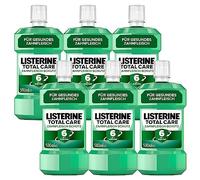 LISTERINE Protector de encías Total Care 6 x 500 ml, enjuague bucal protector contra problemas de encías con acción 6 en 1, enjuague bucal antibacteriano que fortalece los dientes, hasta 24 horas de