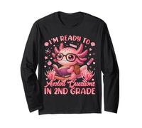 Listo Para 2do Grado Axolotl Pregunta Lindo Primer Día De Escuela Manga Larga