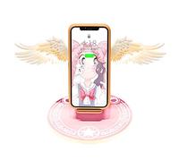 Listo para enviar original 10 W ángulo ala cargador inalámbrico mejor regalo sagrado cargador rápido lámpara de noche con cargador inalámbrico para teléfono móvil (rosa)