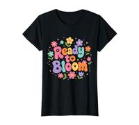 Listo para florecer Amante de la Lectura Floral Retro Bookworm Camiseta