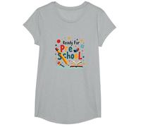 Listo para Preescolar: Comienza la Divertida Aventura de Aprendizaje Camiseta, Niñas, Gris Jaspeado, Pequeña