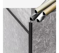 Listón de acabado for suelos con esquinas redondeadas de aleación de aluminio,2,7 m de largo, listón de transición, apto for esquinas de paredes internas y externas/acabado a una cara(Black,W-20MM)