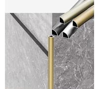 Listón de acabado for suelos con esquinas redondeadas de aleación de aluminio,2,7 m de largo, listón de transición, apto for esquinas de paredes internas y externas/acabado a una cara(Gold,W-12MM)