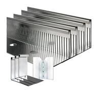 Listón de aluminio para atrapar gravas, 60 mm x 4 m, borde de Fuchs24, revestimiento de grava, tejados planos, fabricado en Alemania, 4 x 1 m, con 3 conectores a tope y un conector de esquina