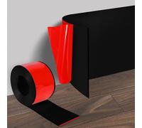 Listón de base autoadhesivo flexible, 10 cm x 10 metros de PVC, listón de base flexible y decorativo con doblez, fácil de cortar, listón plano para sala de estar, baño, cocina, negro