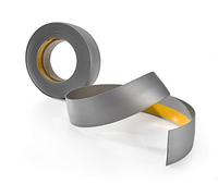 Listón de cobertura, listón plano autoadhesivo, moldura para ventana - ancho 50 mm - para interiores - PVC, flexible, plano - longitud 5 metros, Plata