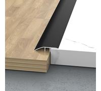 Listón de transición aluminio for suelo, rampa umbral for puertas, listón for suelo/gris/ancho 4,3 x largo 100 cm (gris, ancho, cm)(Black,W4.3*L140Cm)