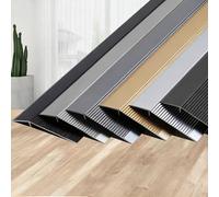 Listón Embellecedor For Borde De Piso, Listones De Cubierta For Puertas, Umbrales Metálicos Interiores For Puertas, Fácil De Instalar, For Umbral De Puerta(Black)