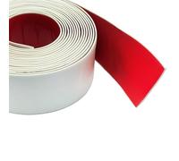 Listón para ventanas, blanco, ancho 50 mm, 5 m, listón plano, moldura de perfil, moldura de extremos, tira de plástico, moldura decorativa, protección de bordes, protección de pared