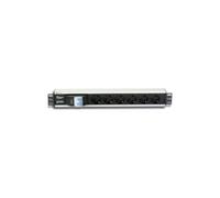 Listón rack 19 1.5u, 6x schuko, interruptor I-CASE STRIP-16SH