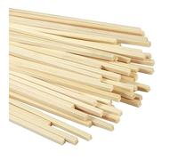 Listones de Madera,100 pcs Palos Madera Manualidades de Bambú Tiras de Bambú Palos de Madera Varillas de Bambú para Manualidades Tablones de Madera Algodon de Azucar para Proyectos,Cuadradas 30cm x5mm