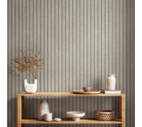 Listones De Madera Papel Tapiz Gris Pálido 39109-5 Vinilo Efecto 3D Panelado