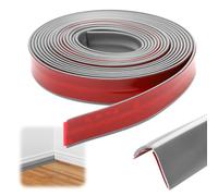 Listones de protección de bordes autoadhesivos, listones blandos flexibles, rollo impermeable, fácil de cortar para puertas, ventanas, paredes, cocina, azulejos, ideal para bricolaje (gris, 1 x 1 cm x