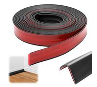 Listones de protección de bordes autoadhesivos, listones blandos flexibles, rollo impermeable, fácil de cortar, para puertas, ventanas, paredes, cocina, azulejos, ideal para bricolaje (negro, 1 x 1 cm