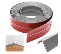 Listones de protección de bordes autoadhesivos, listones blandos flexibles, rollo impermeable, fácil de cortar para puertas, ventanas, paredes, cocina, azulejos, ideal para bricolaje (gris, 2 x 2 cm x
