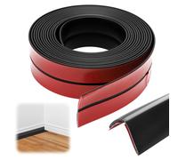 Listones de protección de bordes autoadhesivos, listones blandos flexibles, rollo impermeable, fácil de cortar, para puertas, ventanas, paredes, cocina, azulejos, ideal para bricolaje (negro, 2 x 2 cm